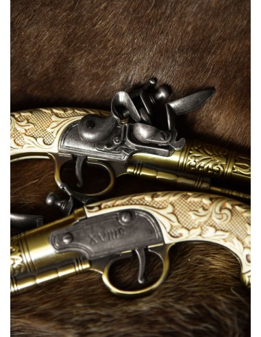 Juego de pistolas de duelo con chispa, réplica...