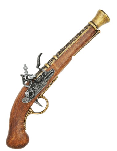 Pirate Flintlock Pistol, 18th Century, Brass,...