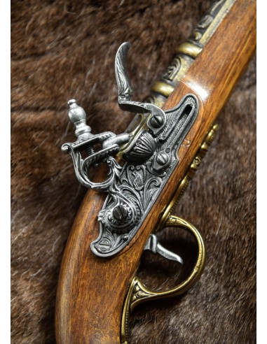 Pirate Flintlock Pistol, 18th Century, Brass,...