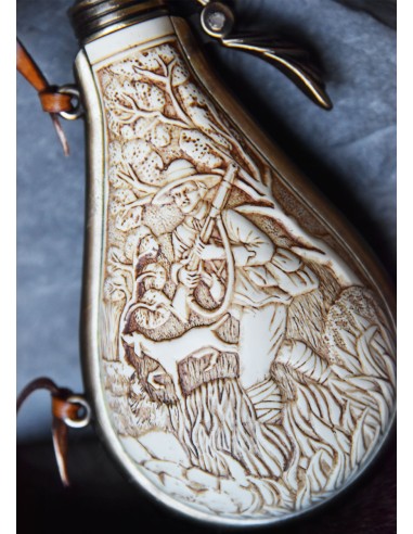 Gunpowder Flask, Ivory-Coloured, Replica
