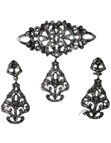 Juego pendientes y broche, ref. 6016