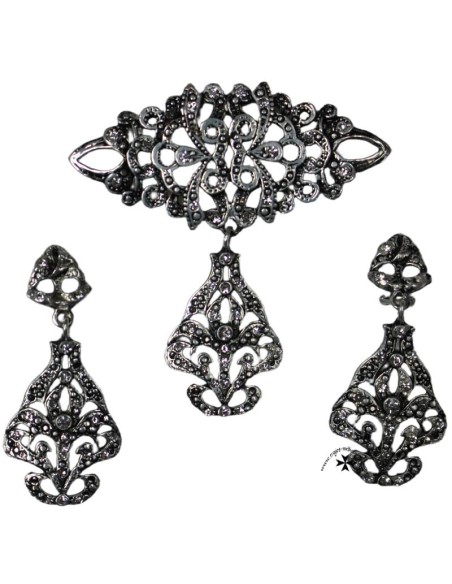 Juego pendientes y broche, ref. 6016