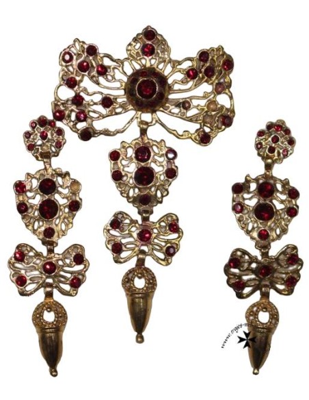 Juego pendientes y broche, 5256RRR
