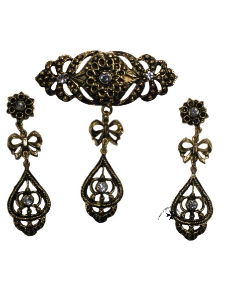 Juego pendientes y broche, ref. 5065