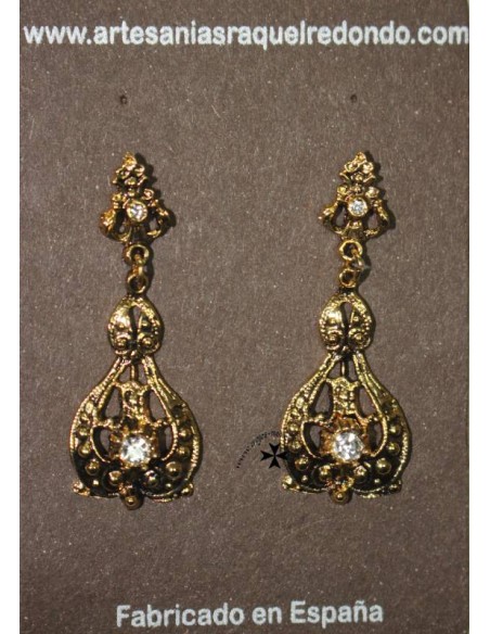 Pendientes, ref.4930, oro-cristal.