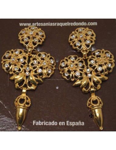 Pendientes, ref.8775, oro-cristal.