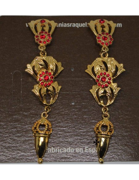 Pendientes, ref.8780, oro-cristal.
