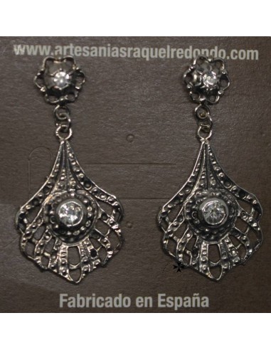 Pendientes, ref.4648, plata-cristal.