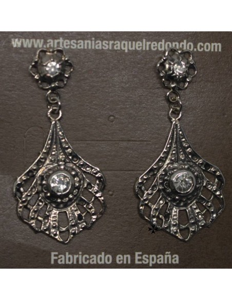 Pendientes, ref.4648, plata-cristal.