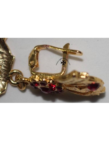 Pendientes, ref.0300, oro-rubí. (Niña)