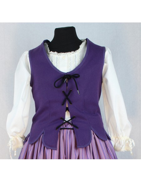 Justillo regional de niña, Alexandra, morado.
