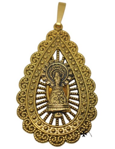 Colgante Virgen del Pilar, dorado, ref. 60