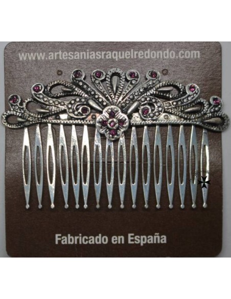Peineta ref. 80. Plata-amatista