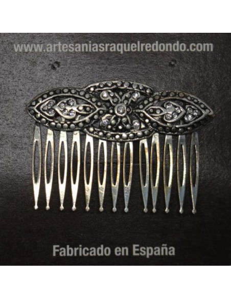 Peineta ref. 82. Plata-cristal