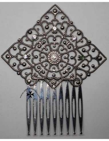 Peineta ref. 201. Plata-cristal