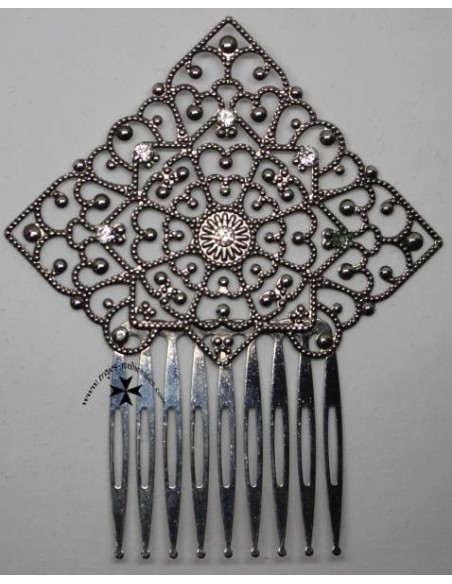 Peineta ref. 201. Plata-cristal