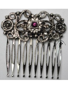 Peineta ref. 204. (Niña). Plata-amatista.