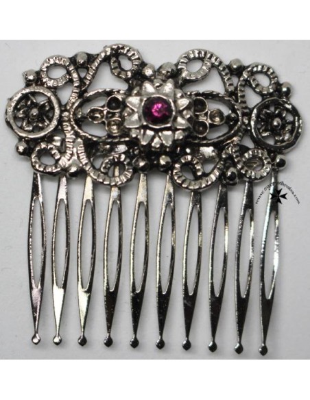 Peineta ref. 204. (Niña). Plata-amatista.