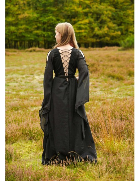 Ingrid Medieval Dress with laces at the back (Natural and Black)