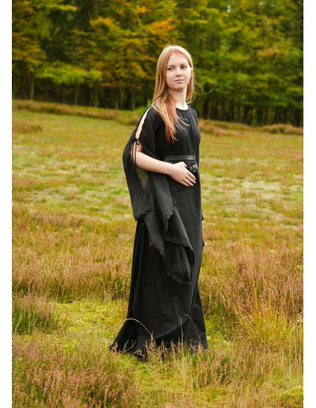 Ingrid Medieval Dress with laces at the back (Natural and Black)