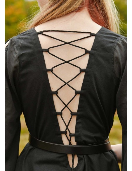 Ingrid Medieval Dress with laces at the back (Natural and Black)