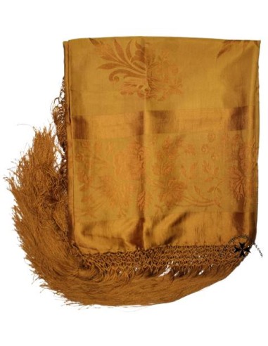 Mantoncillo de gro, ref. SS803. (Seda natural). Oro. (140x140 cm.)