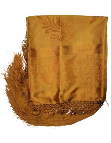 Mantoncillo de gro, ref. SS803. (Seda natural). Oro. (140x140 cm.)