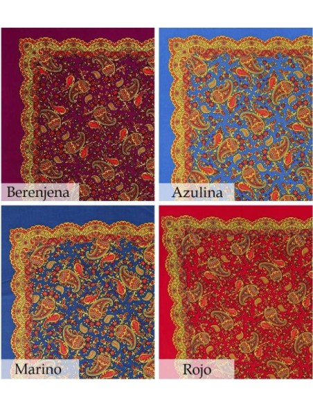 Pañuelo cachemir, 100x100 cm. y 65x65cm. (Varios colores)