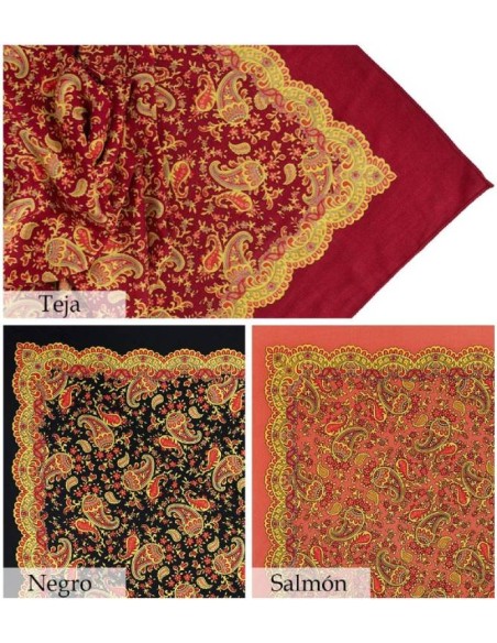 Pañuelo cachemir, 100x100 cm. y 65x65cm. (Varios colores)
