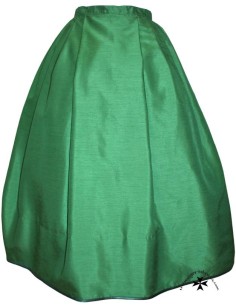 Falda regional, simil seda, verde.