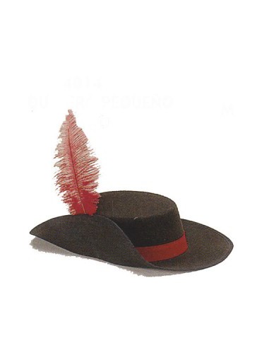 Sombrero mosquetero niño, negro.