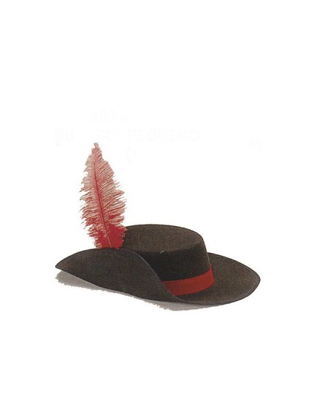 Sombrero mosquetero niño, negro.