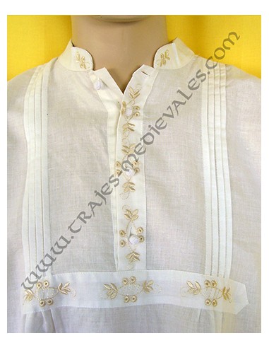 Blusa regional, caballero, Gran Capitán, detalle pecherín.
