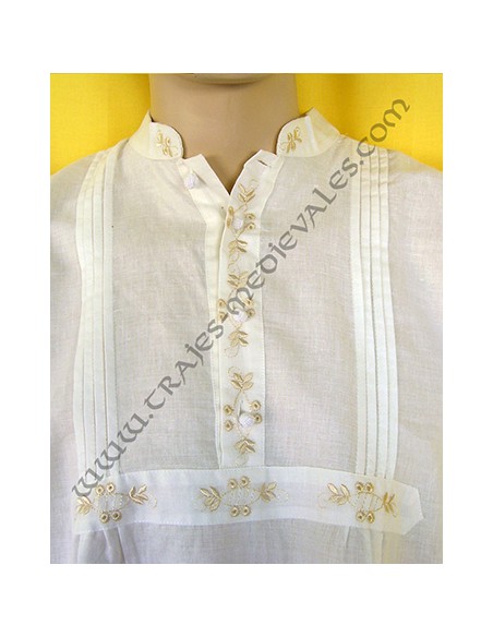 Blusa regional, caballero, Gran Capitán, detalle pecherín.