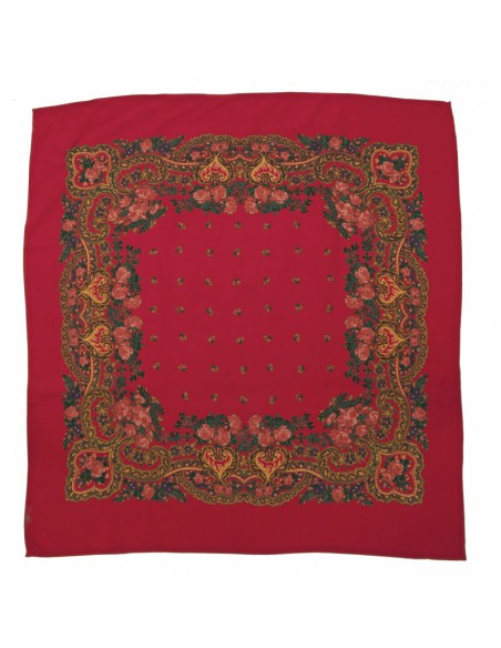 Pañuelo portugués, 65X65, granate.