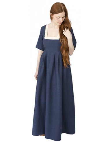 Vestido medieval, combinable, Simone, azul.