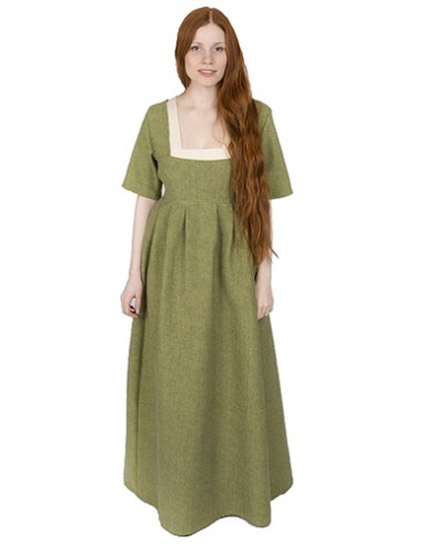 Vestido medieval, combinable, Simone, verde-lima.