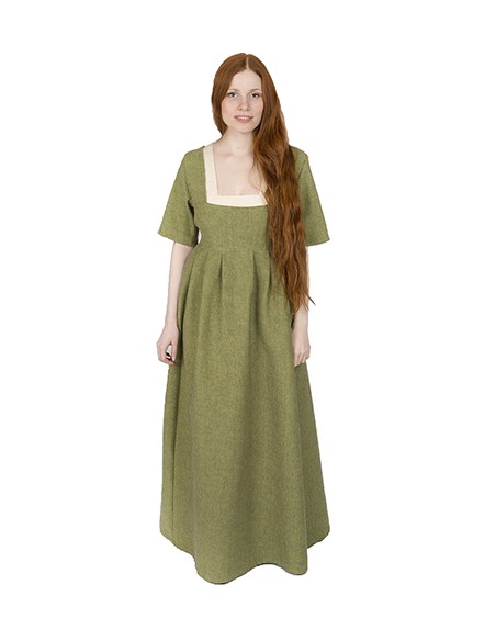 Vestido medieval, combinable, Simone, verde-lima.