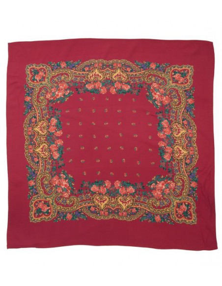 Pañuelo portugués 90 X 90, granate.