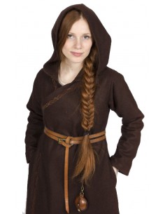 Abrigo medieval, con mangas y con capucha, Enya, verde. 2