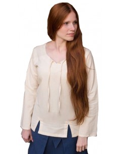 Blusa medieval, dama, Lysia, natural.