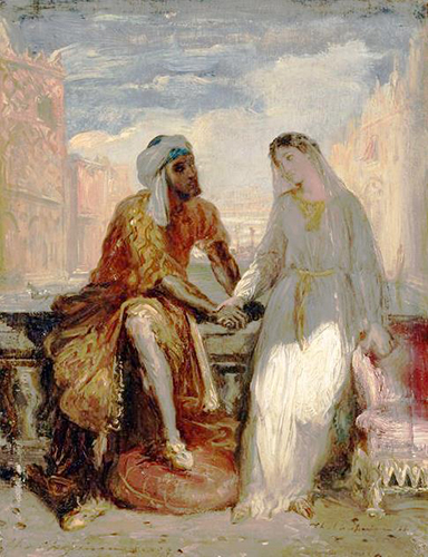 Otello y Desdémona, pìntura de CHasserieau